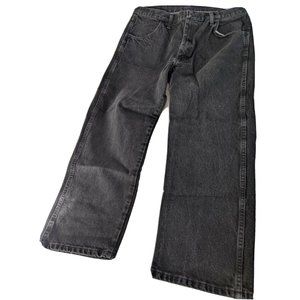 Wrangler RUSTLER Black Cotton Denim, Sz 38x29, JEANS Euc Straight leg
